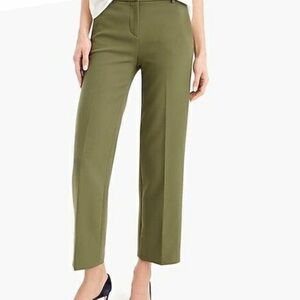 J Crew 365 High Rise Wide leg Peyton Pants Women's Olive Green Size 8